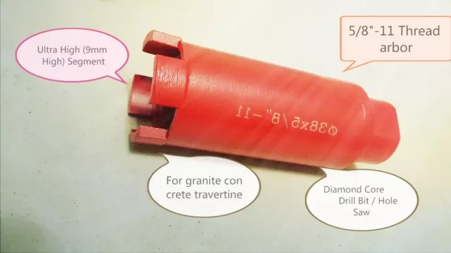 Sierra de diamante de 1"" y 1 1/4"" y 3"" broca de núcleo 25 32 75 mm granito hormigón piedra