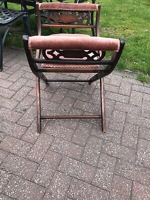 antique x frame seat/chair  folding stool 11