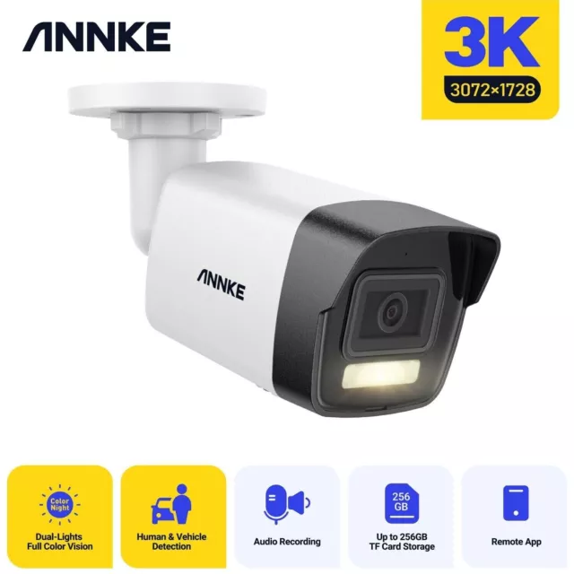 ANNKE 3K HD Color CCTV Security PoE IP Camera Night Vision Audio in 5MP For NVR