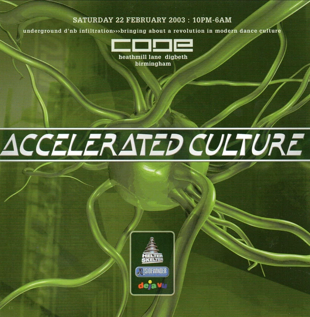 ACCELERATED CULTURE 22/2/03 HELTER SKELTER Classic Rave Flyer EUR 6,51 ...