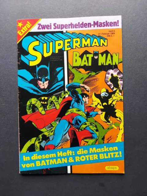 Ehapa - Superman Batman Heft 5 / 1984 - Mit Masken Beilage & Se / Top Zustand Z1