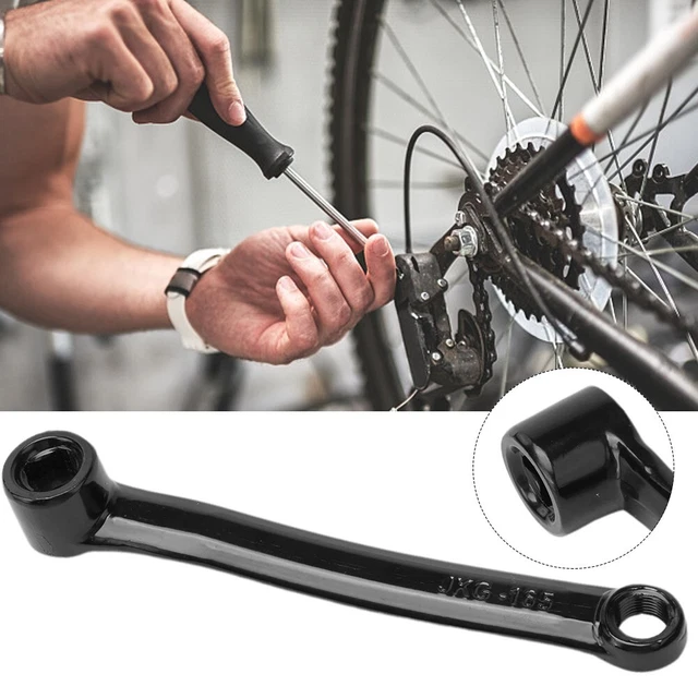Manivelle gauche en acier noir pour vélo avec trou prismatique 170 Manivelle gauche en acier noir pour vélo avec trou prismatique 170