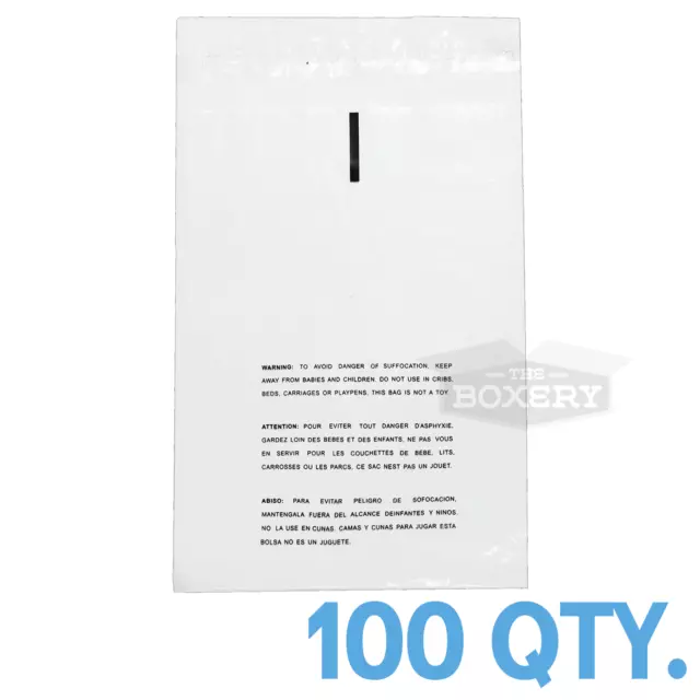 100 9x12 Self Seal Suffocation Warning Clear Poly Bags 1.5 mil Free Shipping