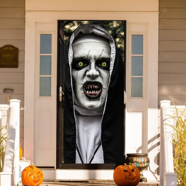 Halloween 3D Nun Door Stickers Door Murals Vinyl for Bedrooms Doors