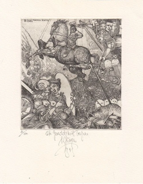 Exlibris Bookplate Etching Harry Jürgens 1949 Justice Trajan 16410