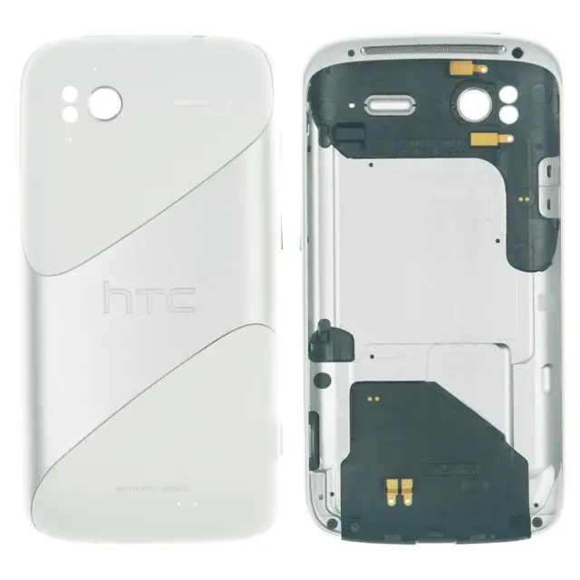 Original HTC Sensation G14 G18 Batterie Couvercle Boîtier Étui Blanc , Argent