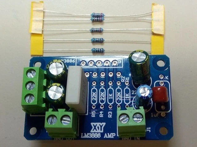 KIT COMPOSANTS + carte pour amplificateur de puissance LM3886 / LM2876 ...