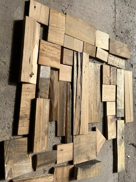 Reclaimed Barn Wood, 36 PiecesMixed Hobby Bundle For Diy/crafts, Oak & Chestnut
