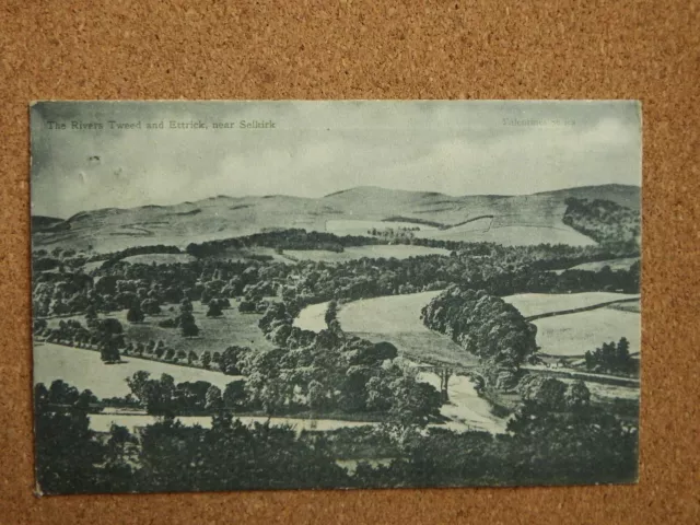 R&L Postcard: The Rivers Tweed and Ettrick Near Selkirk 1904 Scotland