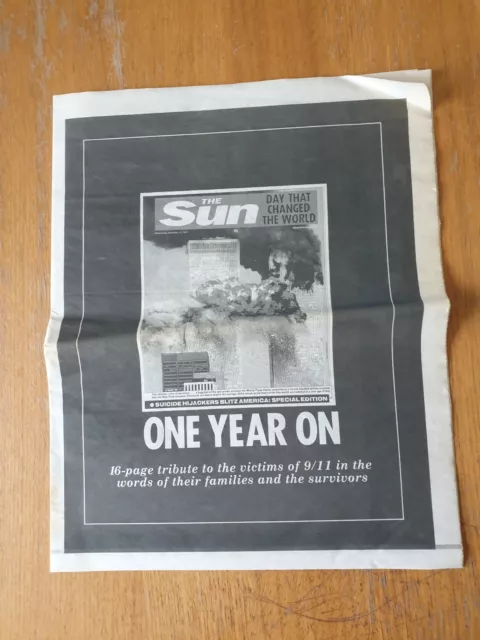 The Sun Newspaper 11th September 2002 - 9/11 Terrorist Attacks (16 Page Tribute)