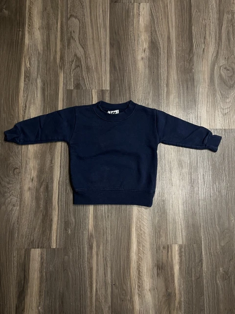Vintage 90s Lee Brand Classic Crewneck Sweatshirt Kids Youth Navy Size 2T