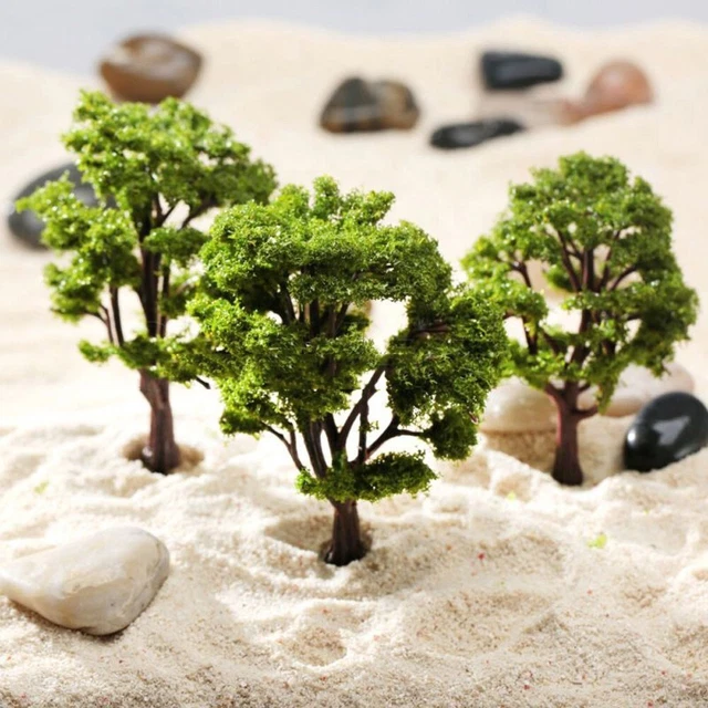 Lot De 29 Arbres Miniatures 4-12 Cm – Modèles Plastique Colorés – Pour Diorama, Train HO, Paysages