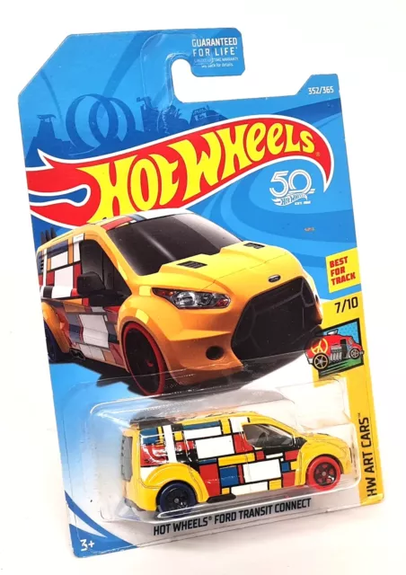 Hot Wheels 1/64 Ford Transit Connect Art Cars Van Diecast Toy Car On Card