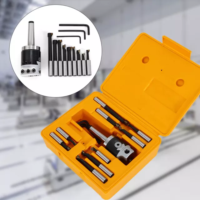 Ausbohrkopf Bohrkopf Ausdrehkopf Set MK2 M10 Ø 50 mm mit Bohrstangen + Koffer