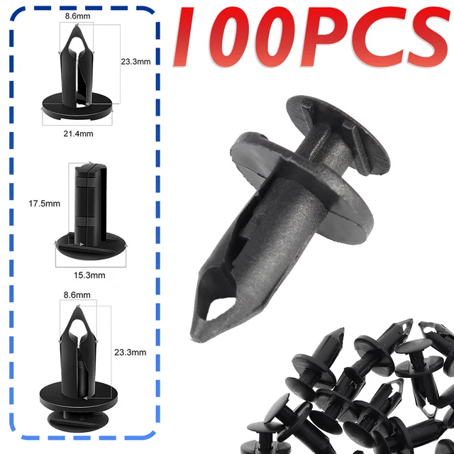 100x Nylon Push Type Retainer Clip for 8mm Hole Chevy Camaro Cobalt Corvette