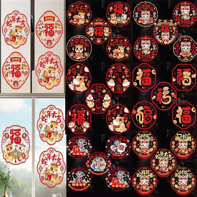 CARTOON CHINESE NEW Year Stickers 2025 New Year's Day Spring Festival £