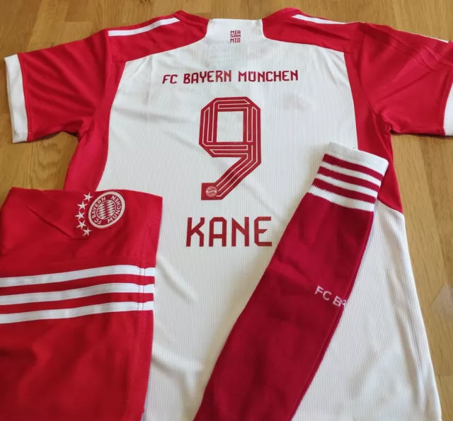 KANE #9 Bayern Munich 2023-24 kit complet domicile choix de 8 à 14 ans + patch