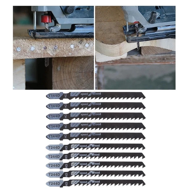 Juego de 10 cuchillas JigSaw de precisión para madera y plástico T144D T244D