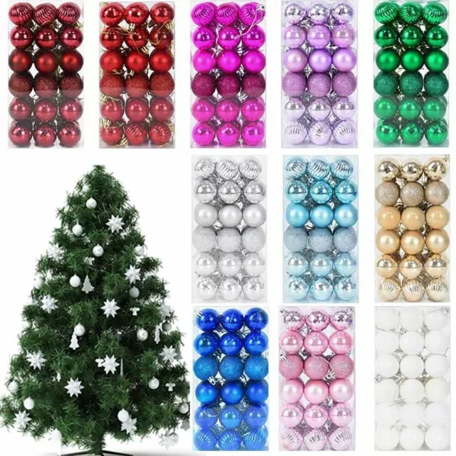 36Pcs Christmas Tree Xmas Balls Decorations Baubles Hanging Home Party Ornament