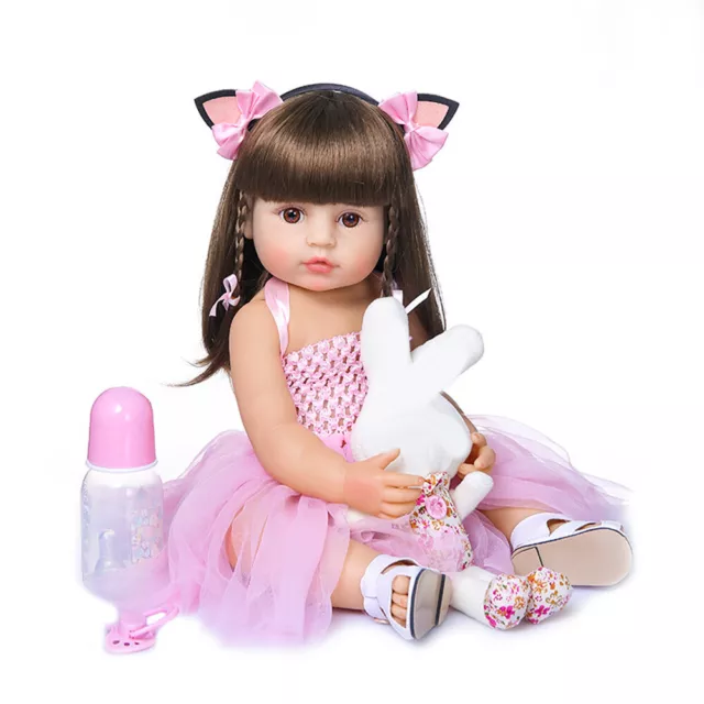 22" Full Body Silicone Vinyl Reborn Doll Toddler 55cm Girl Doll Waterproof Toy