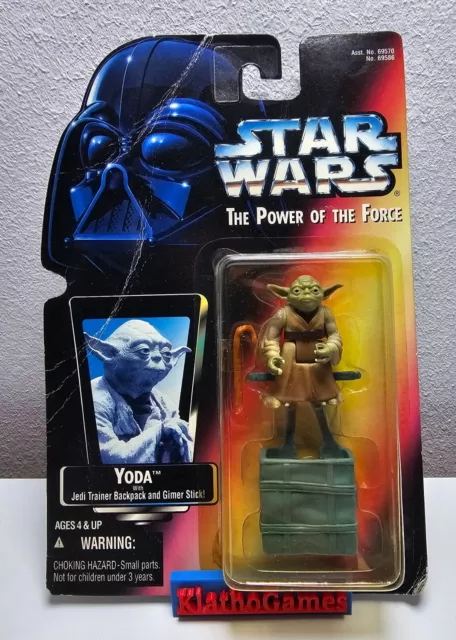 Star Wars Yoda w. Trainer Backpack 1996 Power of the Force Kenner 3,75" C8808