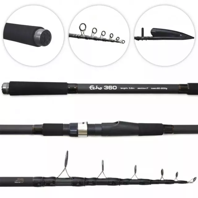 Miracle Fish TELE ECHO CARP 3,3m W.G. 80-200 W.G. Karpfen Rute Teleskop