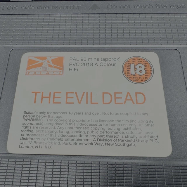THE EVIL DEAD VHS Original UK Palace Video Horror Sam Raimi £24.00 ...