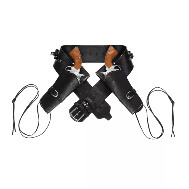 Supporto pistola doppio nero con cintura da cowboy western cintura cowboy Colt