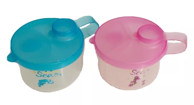 2PK Asda Baby Formula Dispensers ~ 3 compartments ~ 0m+