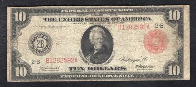 FR. 893a 1914 $10 TEN DOLLARS RED SEAL FRN FEDERAL RESERVE NOTE NEW YORK, NY