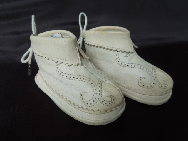 CHAUSSURES ANCIENNES POUPEE BEBE ENFANT XIX / DEBUT XXème TAILLE 18