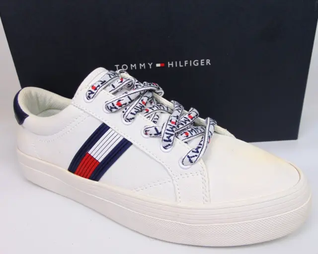 Womens Tommy Hilfiger Fantim Sneaker Size 8.5  FANTIM-WHITE White Canvas Fabric