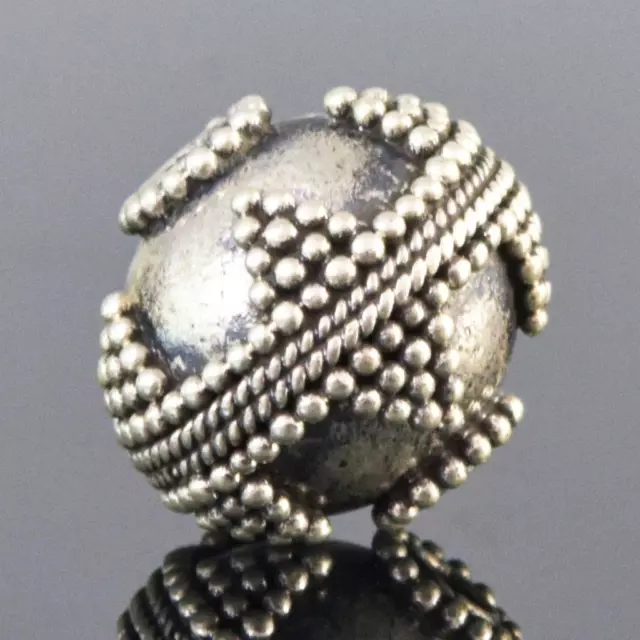 12.50mm Solid 925 Sterling Silver Bali Granulation Bead Handmade 2.25 g