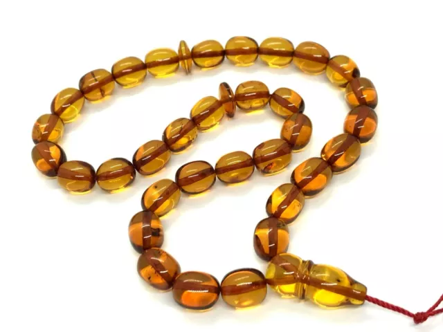 Amber Islamic 33 Prayer Beads Olive Natural Baltic Tasbih Bead Misbaha 17g 12186