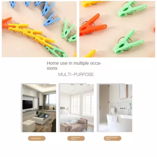 48 Colorful Plastic Clothes Pins Pegs Clothespins Laundry Clips Clothing  Hanging 