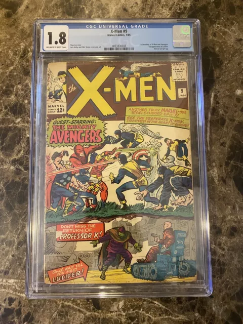 X-Men #9 CGC 1.8 1st meeting of X-Men and Avengers 1st app. Lucifer Kirby O292