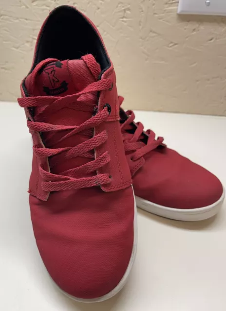 SUPRA TK LOW Stacks Skate Shoes Men s RED Suede Canvas Gum