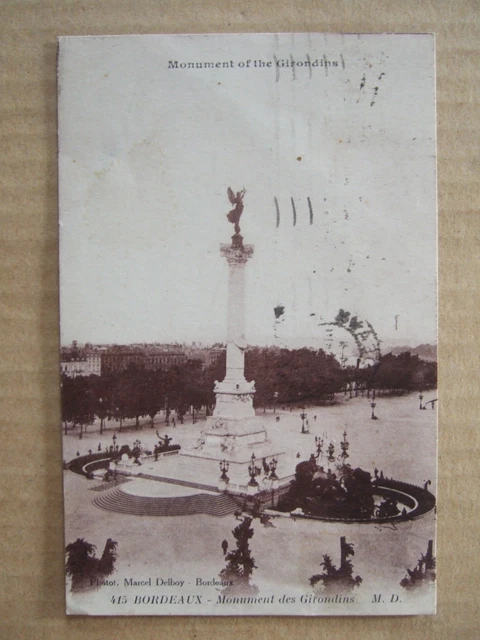 CPA BORDEAUX (33) MONUMENT OF THE GIRONDINS. MONUMENT OF GIRONDINS. DELBOY photo