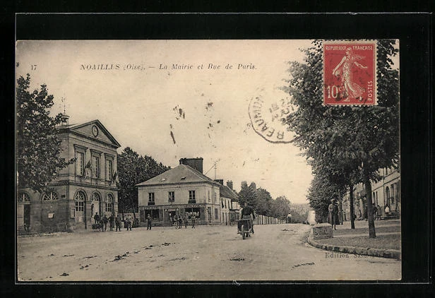 CPA Noailles, La Mairie et Rue de Paris