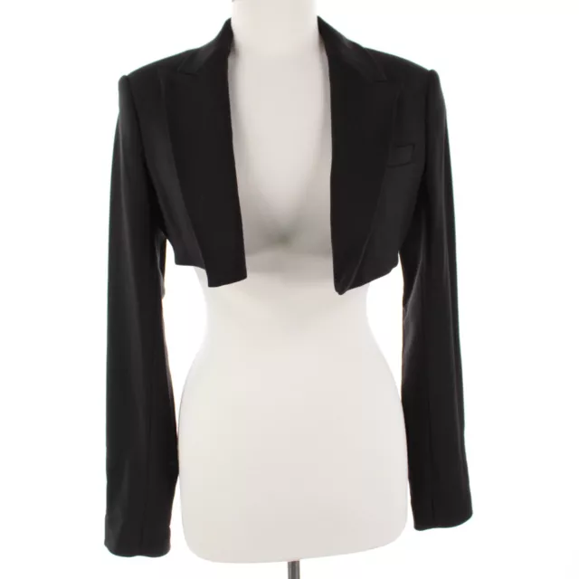 A.L.C. NWT Cropped Blazer Jacket Size 8 in Solid Black with Peak Lapel