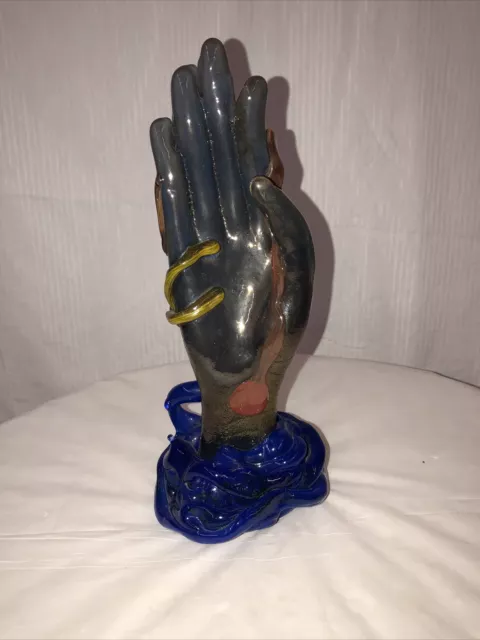 French Art Nouveau Acid Etched Glass "Galle  Hand" Signed #6