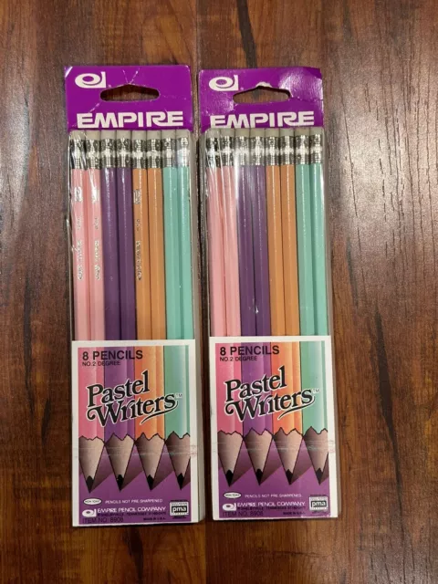 Lot of (2) Vintage Empire Pastel Writers No. 2 Pencils (16 total) - New & Sealed