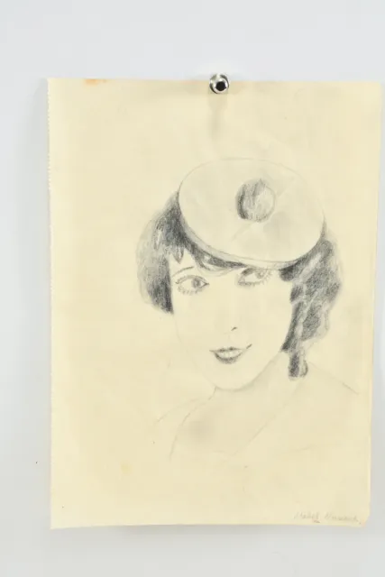 L85T01-Estate Ernesto de Fiori (1884-1945) Drawing, Mabel Normand