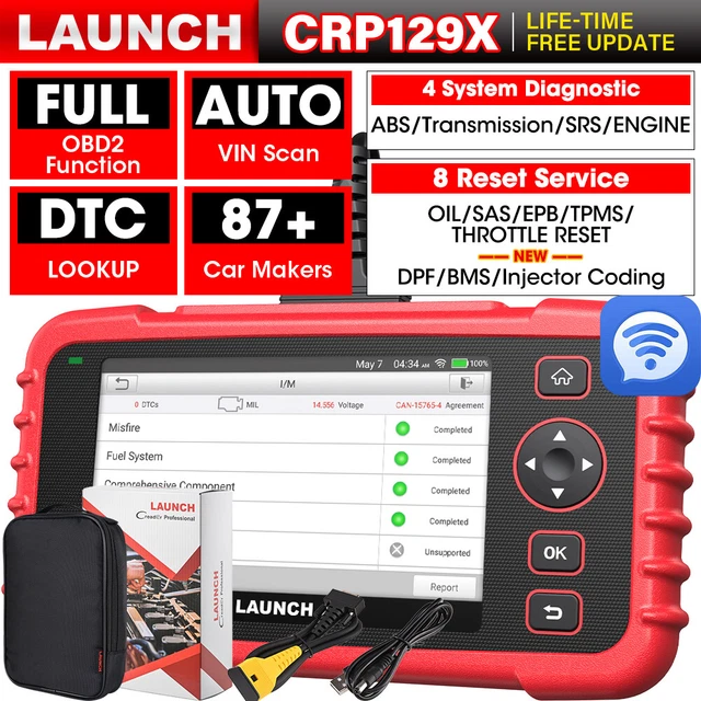 2023 Launch CRP129X PRO Elite OBD2 Diagnosegerät 4 Systeme + 8 Funktionen DPF DE