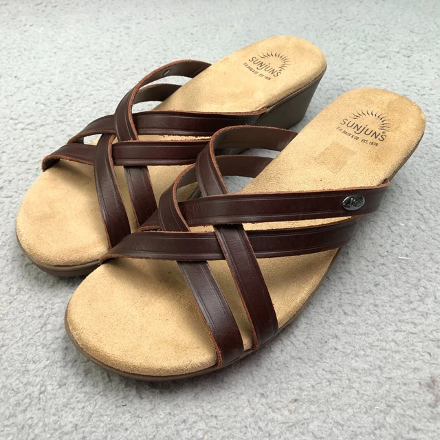 G. H. Bass Women’s Size 8W Sharon Sunjuns Red Leather Comfort Thong Slides