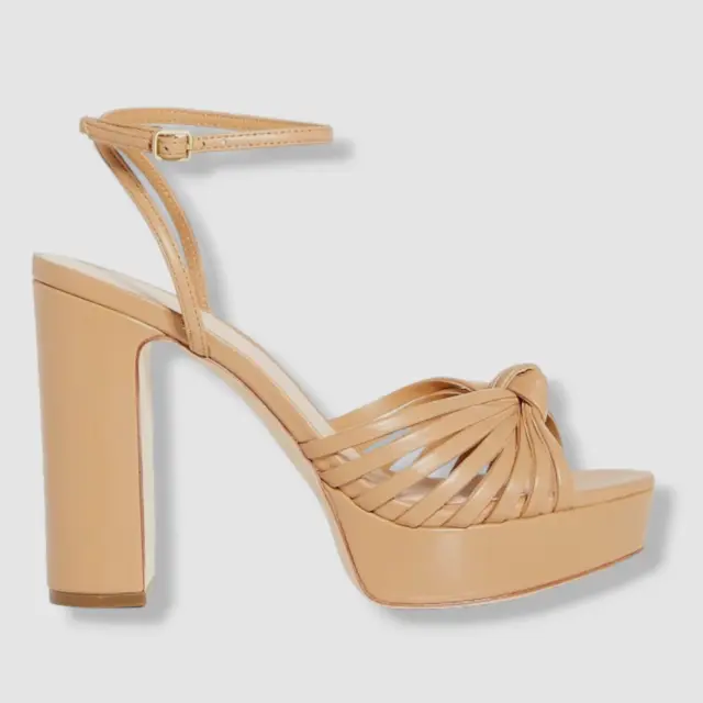 $450 Loeffler Randall Women's Beige Rivka Strappy Platform Sandal Shoes Size 9