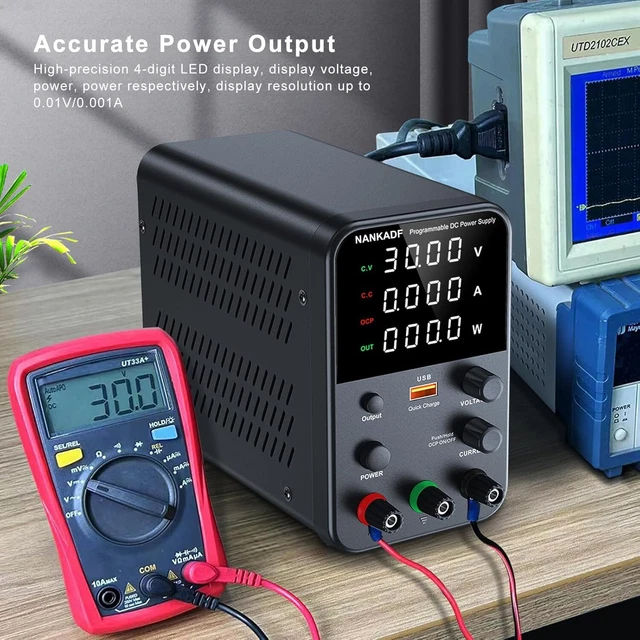 DC POWER SUPPLY Variable Bench Power Supply w/Encoder Adjustment 30V ...