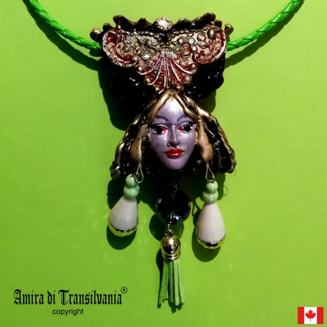 jewelry woman fashion necklace pendant victorian style princess charm doll ooak