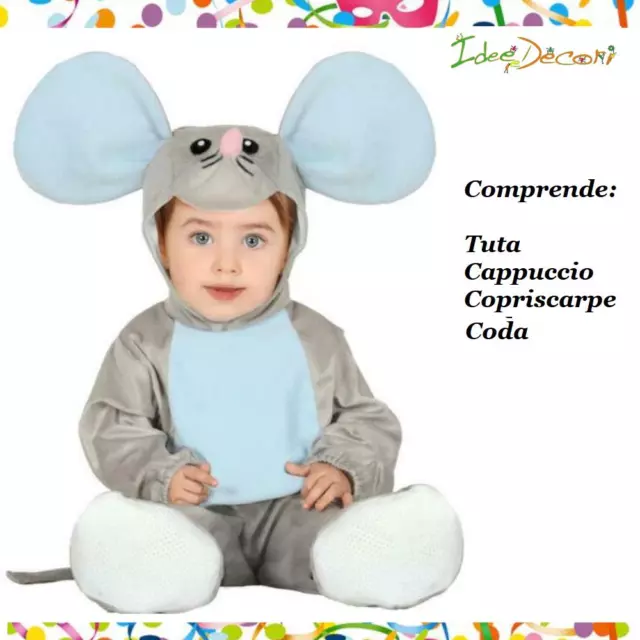 COSTUME TOPOLINO BAMBINO neonato vestito animale da topo con