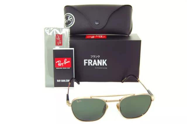 Ray-ban Frank II Titanium RB8258 313852 54mm Hommes Soleil Arista or Vert